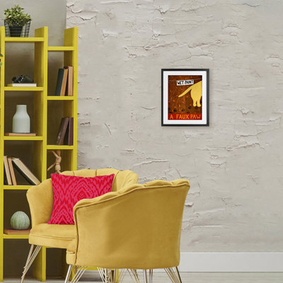 «Wet Paint Faux Paw», reproduction encadrée sous verre, conception par Stephen Huneck