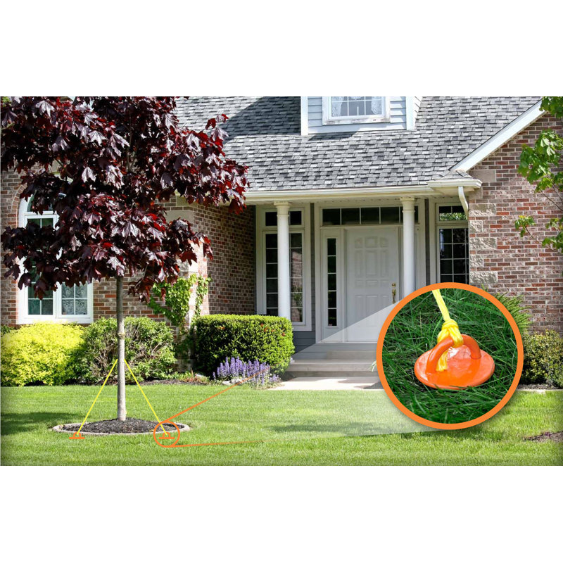 Orange 16-Inch Painted Steel Spiral Ground Anchor