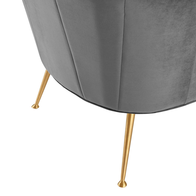 Fauteuil Modway Veronica, Velours gris