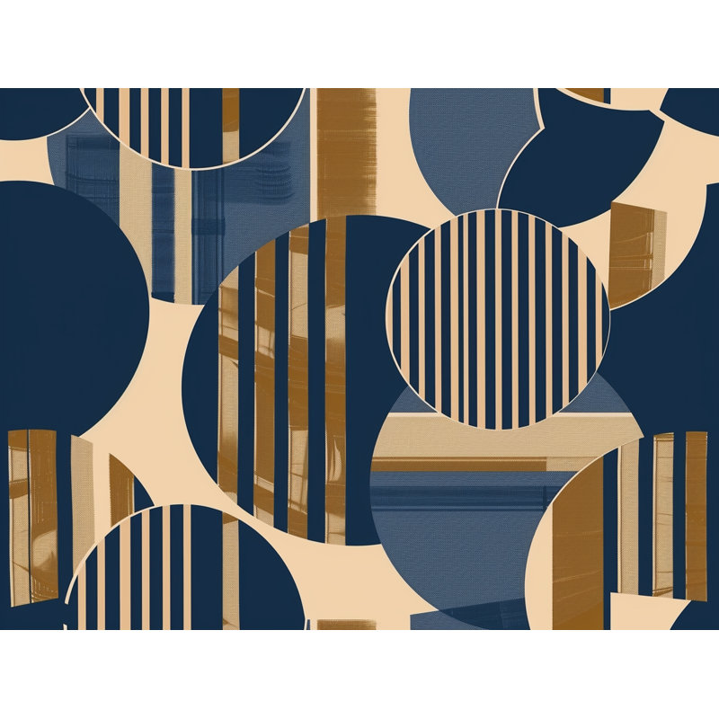 Rideau de douche Circles And Stripes, H 73 po x l 70 po