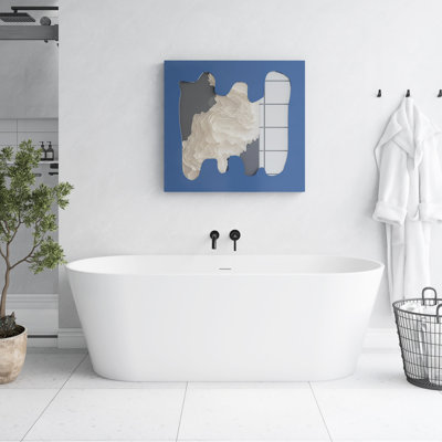 67" Freestanding Soaking Acrylic Bathtub