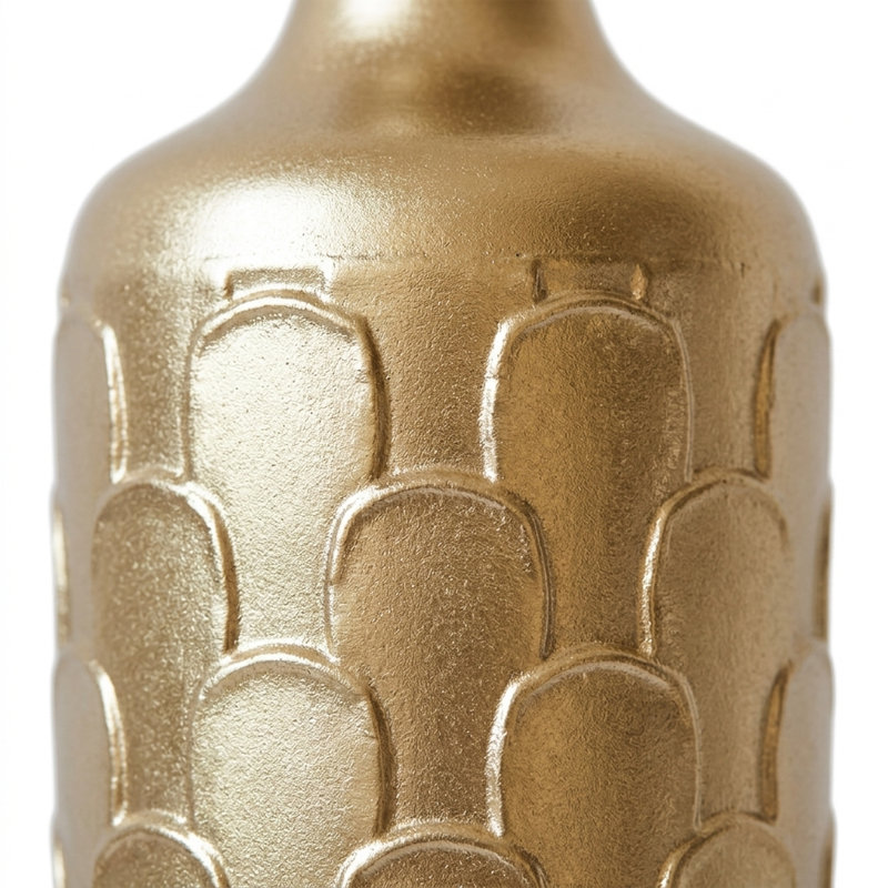 Cory-Lee Handcrafted Metal Floor Vase with Golden Scales, Large Flower Vase(Set Of 3)