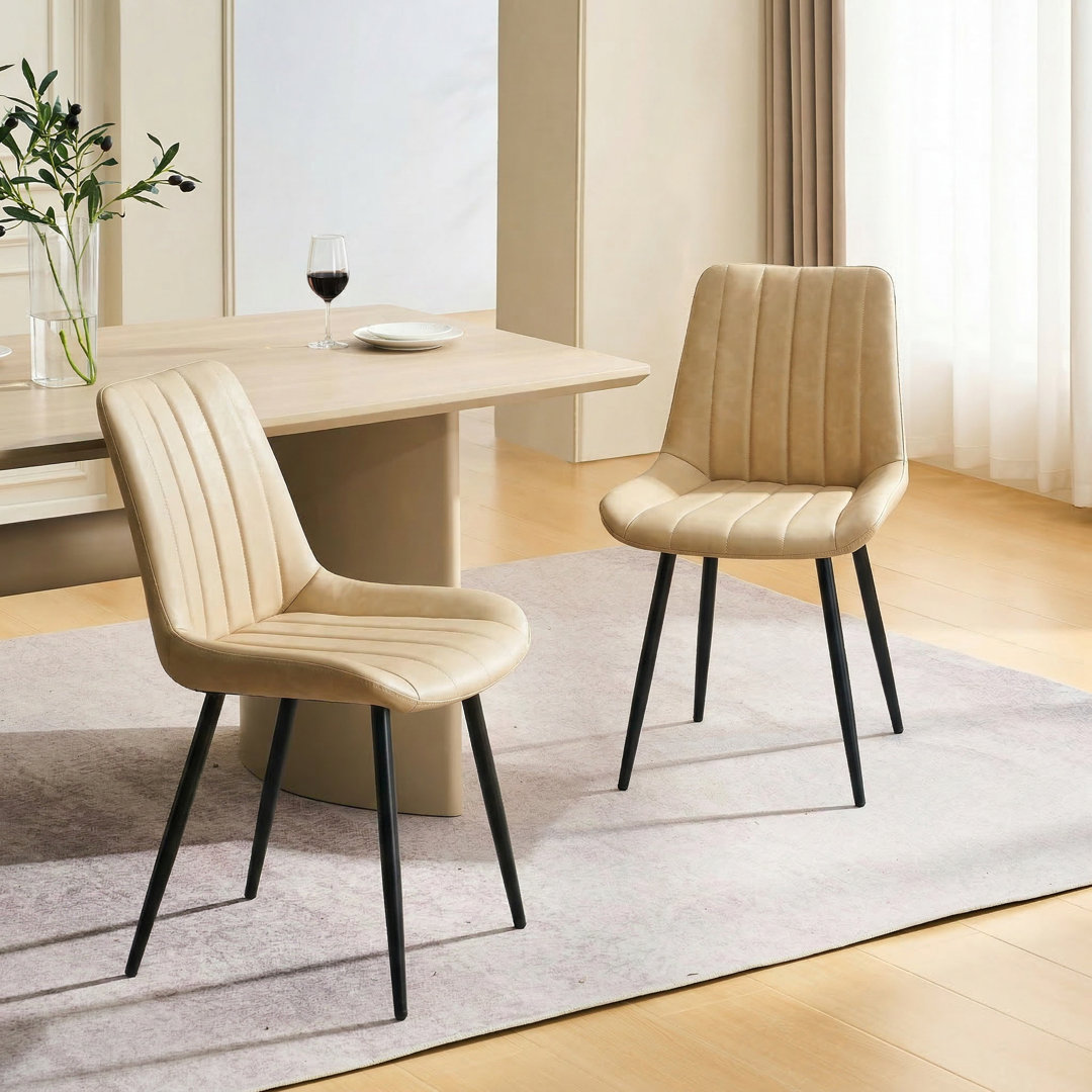 Dining Room Chairs,Faux Leather Kitchen Chairs With Metal Legs