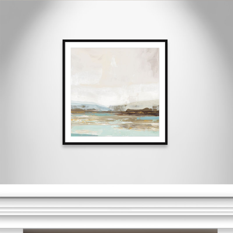 «Vibrance of Blue Print» par Allison Pearce, Papier avec cadre simple noir, Oui, H 32 po x l 32 po x P 0,75 po
