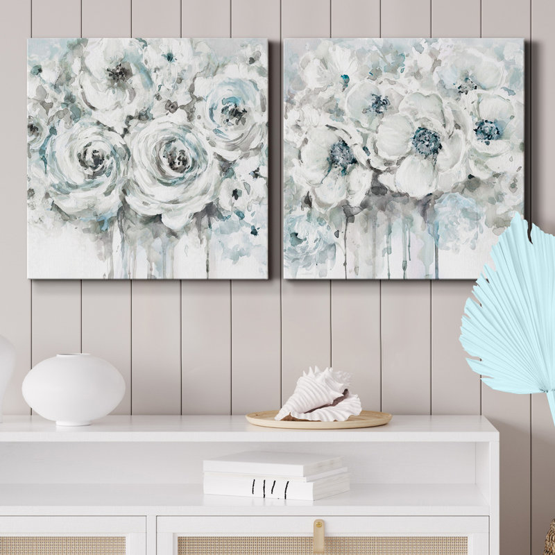 «Spring Blues I», ensemble de 2 reproductions d'art sur toile tendue, H 24 po x l 48 po x P 1 po