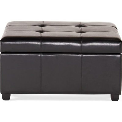 35inch Storage Ottoman,Large Square Ottoman Bench with Storage,Tufted Ottomans Footstool for Living Room