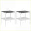 3 pièces en verre trempé gris café et amp; Ensemble de tables de bout pour le salon, facile à nettoyer et facile à ranger-874671986