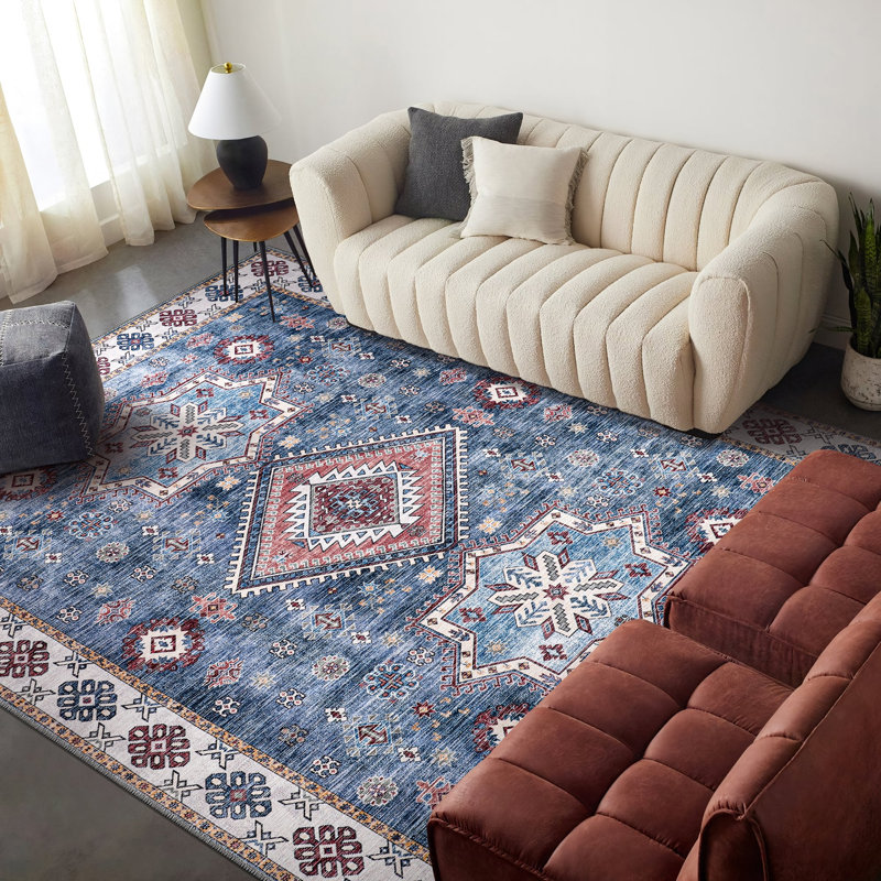 Geometric Cotton and Chenille Flatweave Area Rug, 60 x 100 cm