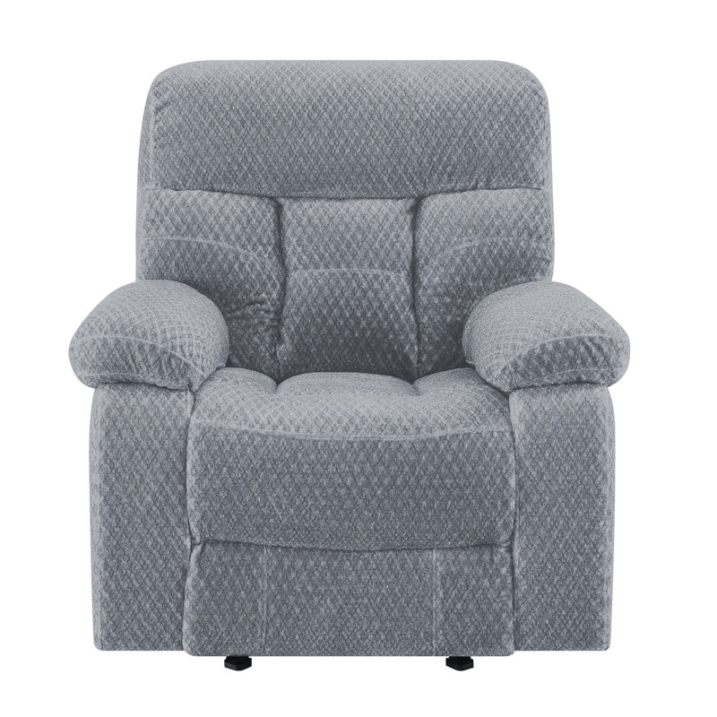 Charl Upholstered Power Recliner, Light Grey Polyester Blend