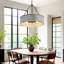 5-Light Hand-brushed Metal Drum Chandelier-815719816
