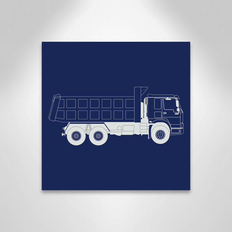 Camions, camions, art sur toile 3 ', H 16 po x l 16 po x P 1,5 po