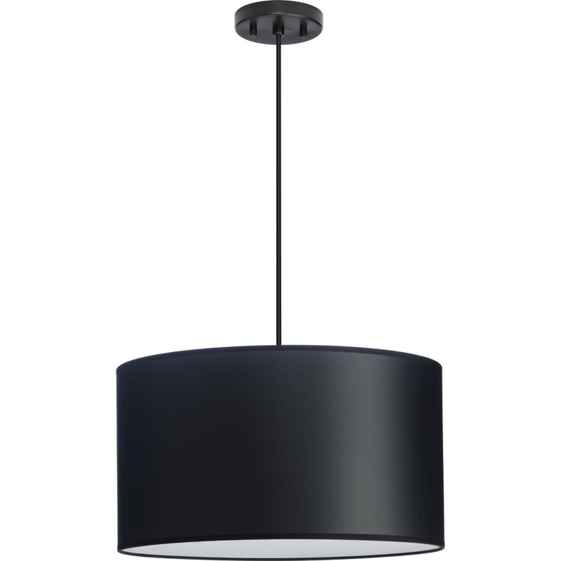 Luminaire suspendu cylindrique à 3 lumières, Noir