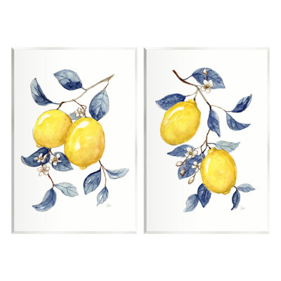 «Budding Lemon Blossoms», ensemble de 2 plaques murales par Nan