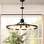 8 - Luminaire suspendu rétro - rouille, hauteur de suspension réglable, noyer + fer noir de fabrication rétro, antirouille, noir, pour la cuisine et la salle à manger