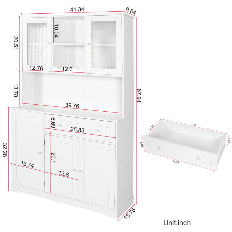 Buffet multifonctionnel de rangement des aliments avec tablette de présentation avec portes et tablettes, support à vin