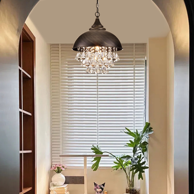Lustre en cristal noir antique 13,8 po Lamoreaux