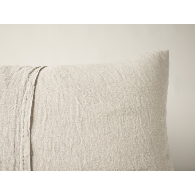 Cambria Sham, King, Natural Chambray/Brown