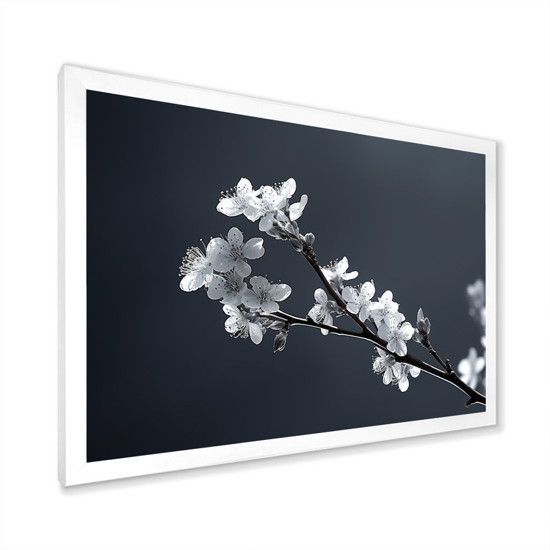 Murmures de lilas - imprimé, Cadre simple blanc, H 30 po x l 40 po x P 1,5 po