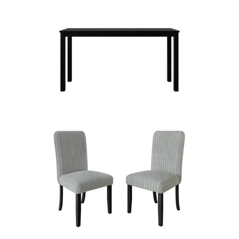 Ensemble de bureau d'écriture avec chaise Baylor, Gris clair