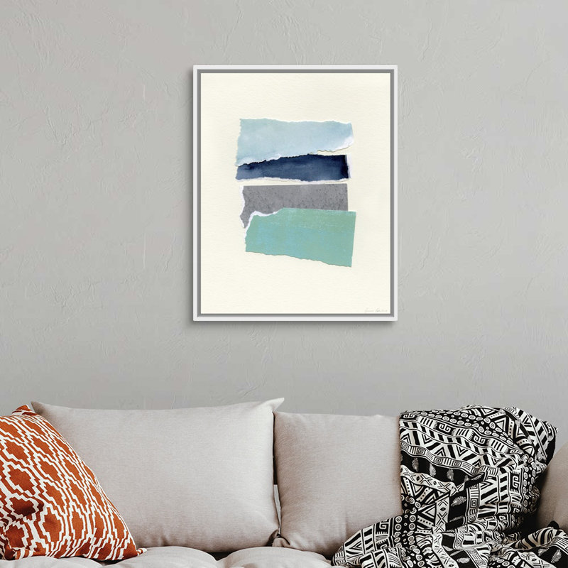 «Seaside Color Study IV» par Emma Caroline - reproduction d'art, Toile blanche encadrée, H 32 po x l 26 po x P 1,75 po