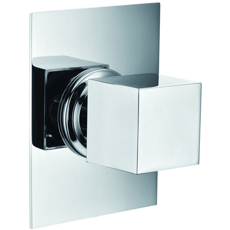 Inverseur de douche carré 3 voies, Chrome poli