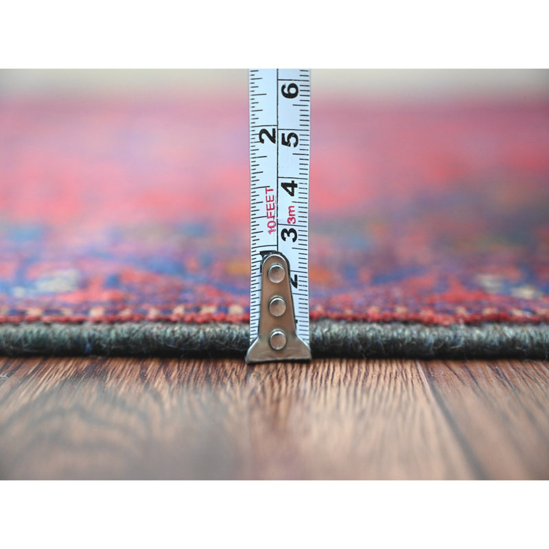 Tapis de couloir en laine noué à la main 2 pi 7 po x 9 pi 8 po rouge Andkhoy F42E03E782CA4C41BBC1BB9E76E1847E