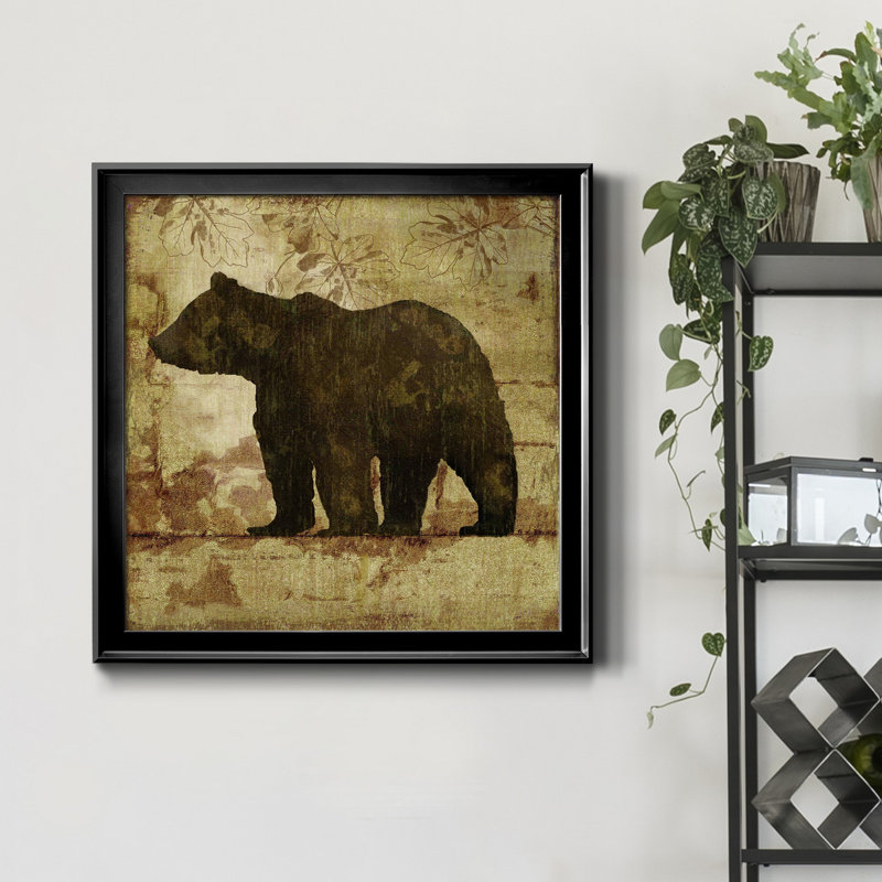 Country Bear - Reproduction d'art graphique sur toile encadrée, Noir, H 34,5 po x l 34,5 po x P 1,5 po