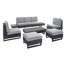 Ensemble de conversation en osier pour 7 personnes en PVC avec coussins