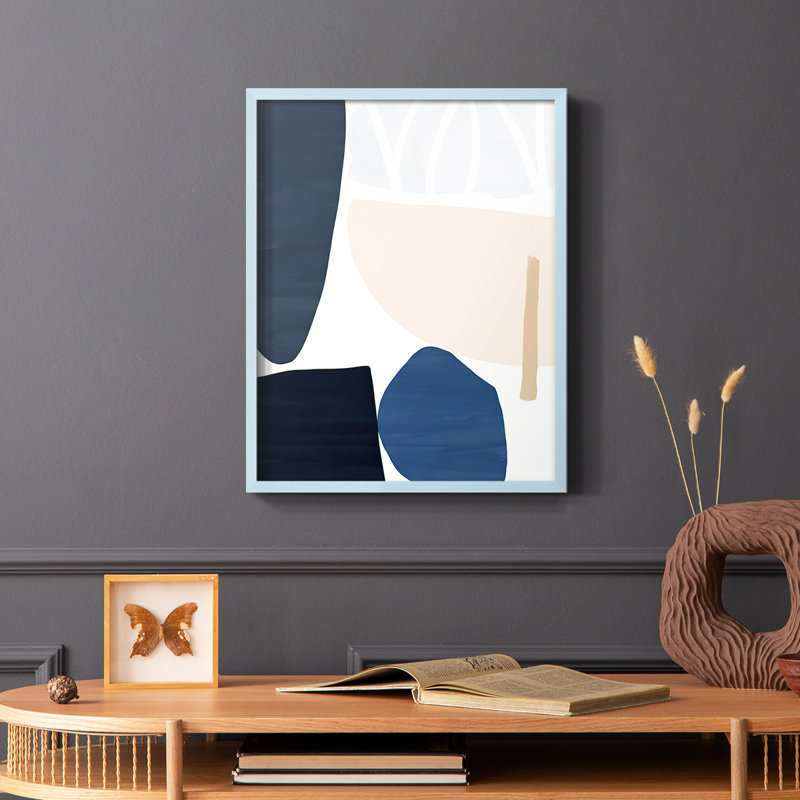 Denim et sable I, reproduction encadrée - bois massif, Bleu, H 10 po x l 8 po