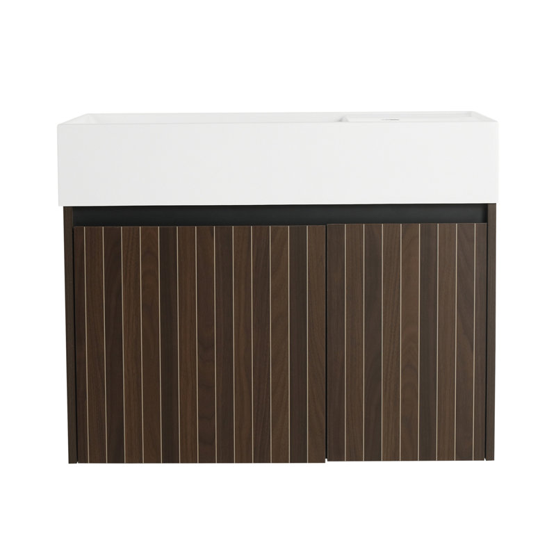 Armoire de salle de bain avec lavabo, 30", Noyer