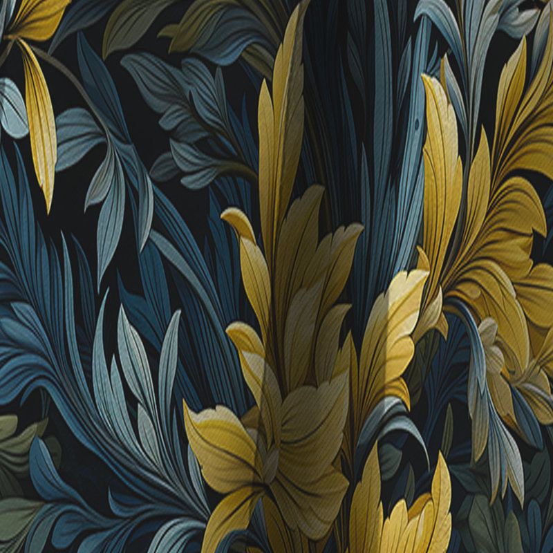 Motif de plantes tropicales jaunes et noires - Rideau occultant - 1 panneau, L 52 po x L 120 po