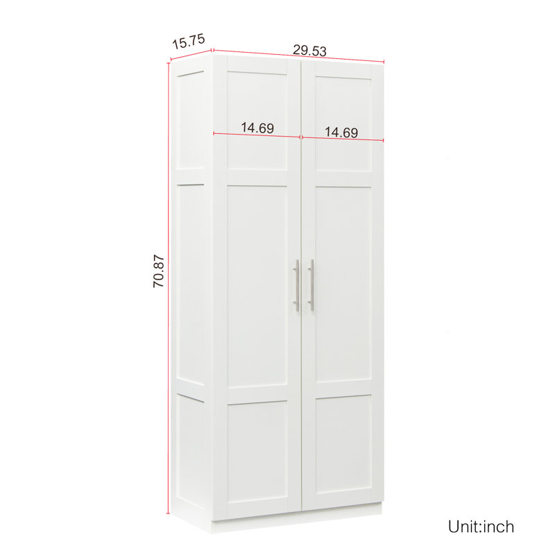 4 unités de rangement pour garde-robe et cuisine blanches, 2 portes, 3 cloisons, finition 2 portes avec zones, fabriquée avec des matériaux de qualité, facile à nettoyer rapidement