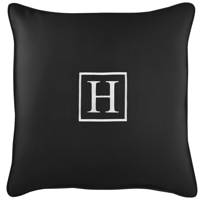 Kettil Embroidered Sunbrella® Outdoor Throw Pillow, Black, H