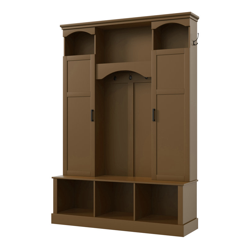 Hall Tree 53.5'' Wide For Hallway, Brown