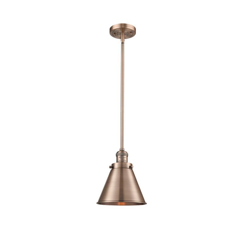 Donovan 1 - Light Single Pendant, Antique Copper, Antique Copper, 6 Watt Vinage LED Bulb