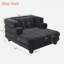 Chaise longue moderne en chenille avec assise profonde et accoudoirs superposés-1141820432