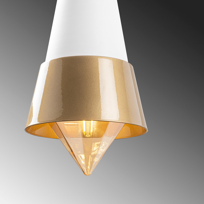Lustre moderne blanc et or, hauteur réglable, structure en métal, 54 x 54 x 53,9 pouces | Douille E27 (40 W maximum), IP20 | Parfait pour les décors glamour et scandinaves, luminaire élégant pour la maison et le bureau