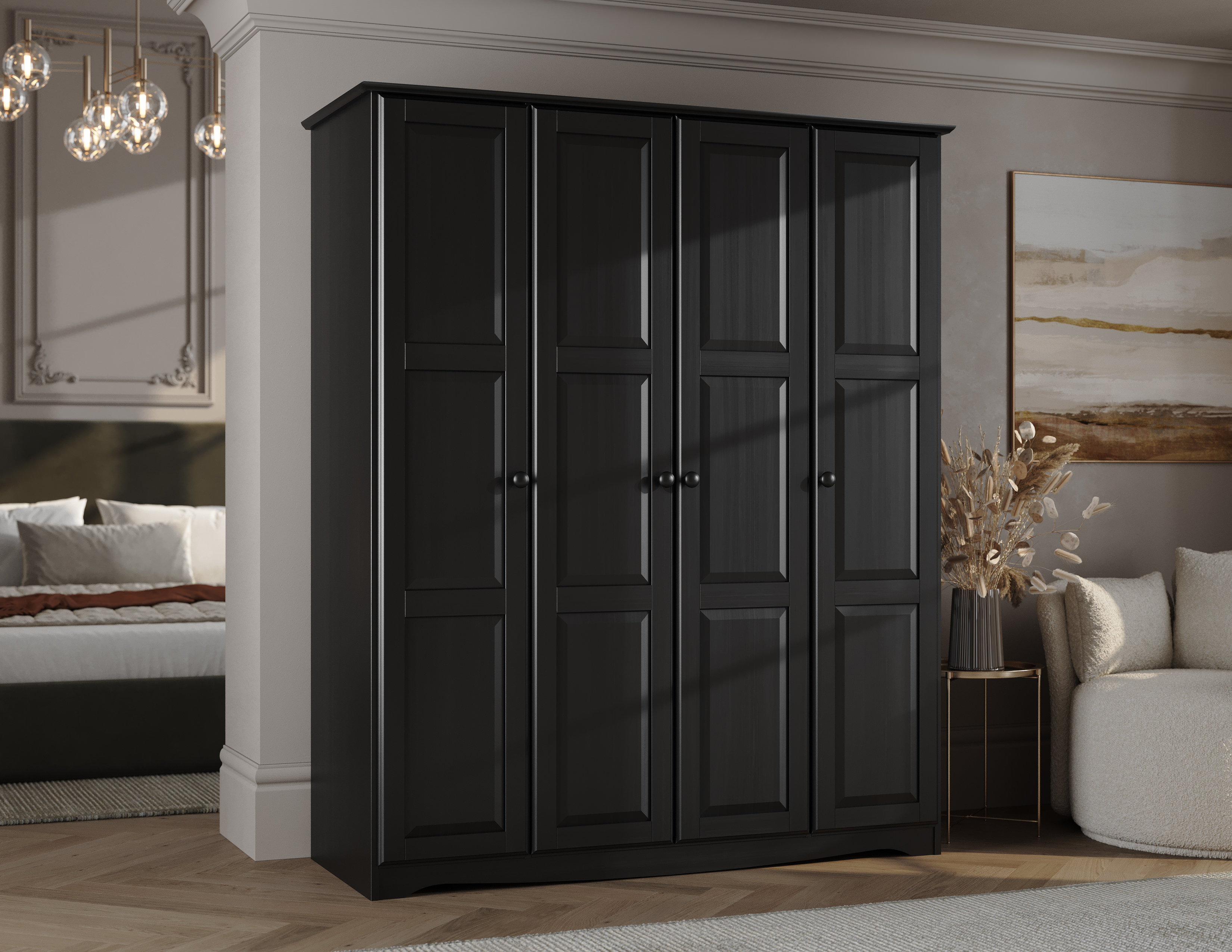 Red Barrel Studio Arieyana 100 Solid Wood Regal Wardrobe Armoire