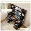 Grand meuble-lavabo moderne l 42,7 po avec 7 tiroirs, 4 tablettes, miroir lumineux à DEL et prises de courant, noir-1586299464