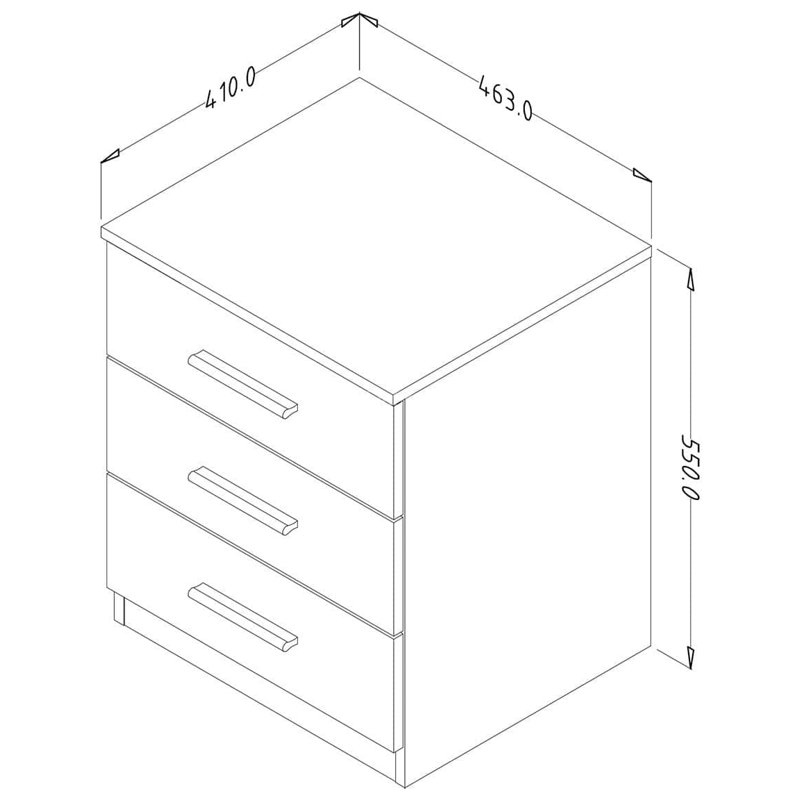 Schnabel 46cm W Manufactured Wood Bedside Table