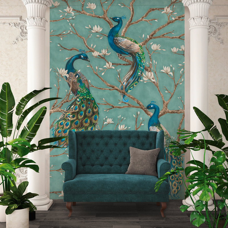Bonefield 2.8m x 2m Matte Paste the Wall Mural, Turquoise