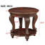 Table de bout ronde 22 pouces à deux tons, table d'appoint en bois massif avec tablette, table de coin de salon facile à assembler-1409942499-1409942503