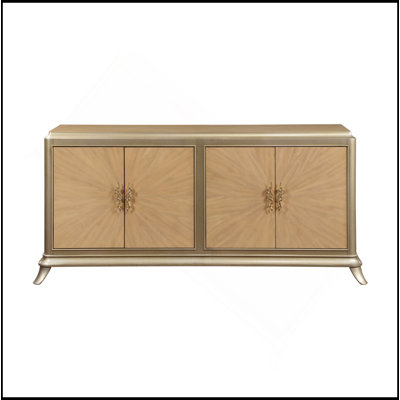 Charming Console Cabinet With Exquisite Pattern And Versatile Storage