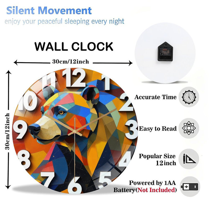 Horloge murale colorée 12 po