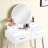 Vanity And Stool In White - Contemporary Look, Metal Drawer Pull, 15.75"D Table Top, 30.24"H Design, Solid Rubberwood Frame, 19.68" Mirror Diameter,-2101597117