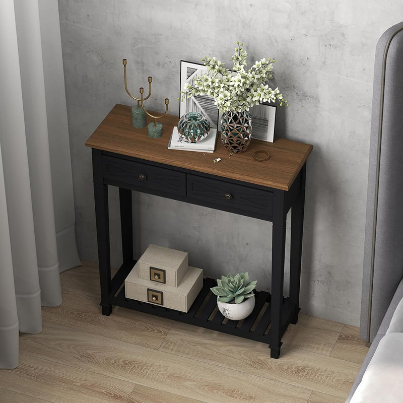 Console étroite avec tablette et tiroirs