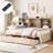 Modern Twin Bed Frame With Side Bookshelves, Charging, Natural Daybed Compartments, Port, Coloring-1724773676