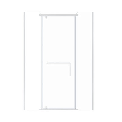 Porte de douche néo-angle sans cadre 36 po x P 36 po x H 72 po, verre trempé 1/4 po, chrome