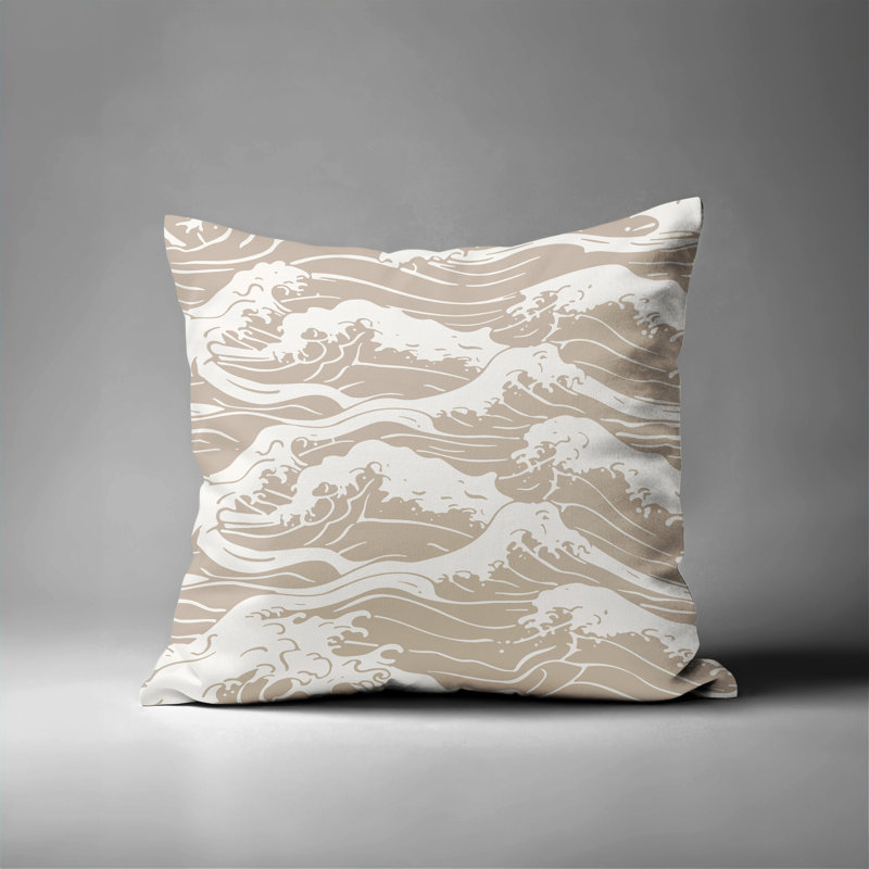 Barnon Reversible Throw Pillow, Beige, 16"H x 16"W