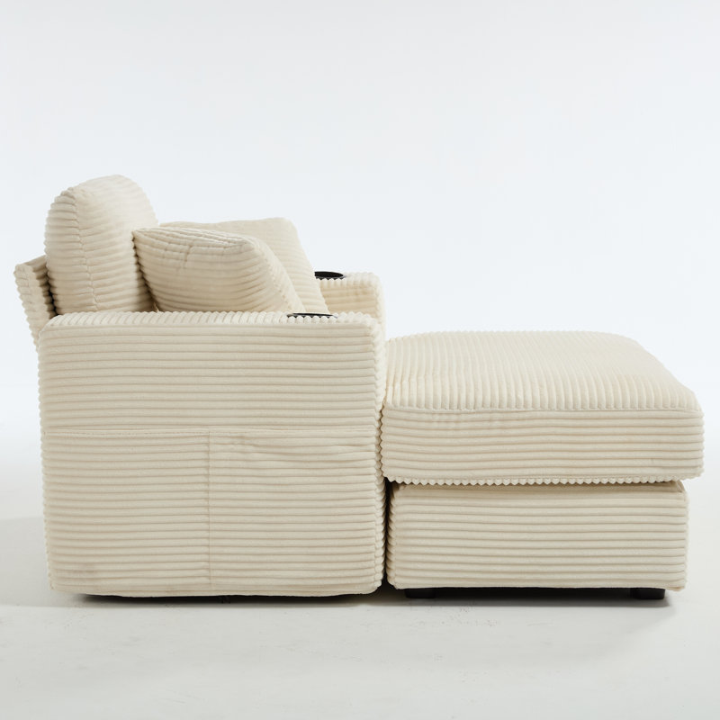 Canapé en velours côtelé Corduroy, Beige